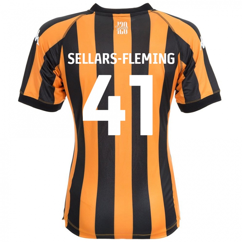 Niño Camiseta Tyrell Sellars-Fleming #41 Negro Ámbar 1ª Equipación 2024/25 La Camisa Argentina