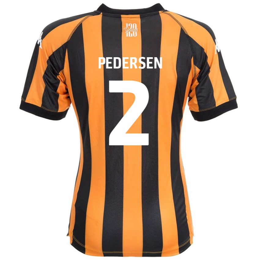 Niño Camiseta Eden Pedersen #2 Negro Ámbar 1ª Equipación 2024/25 La Camisa Argentina