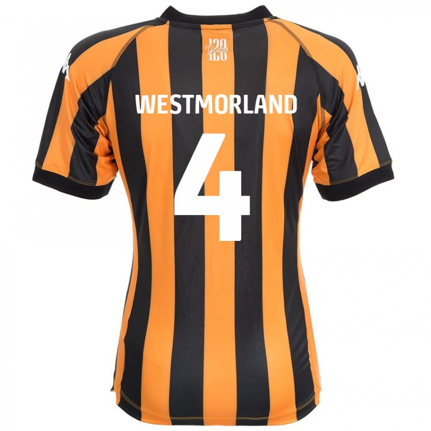 Niño Camiseta Emma Westmorland #4 Negro Ámbar 1ª Equipación 2024/25 La Camisa Argentina