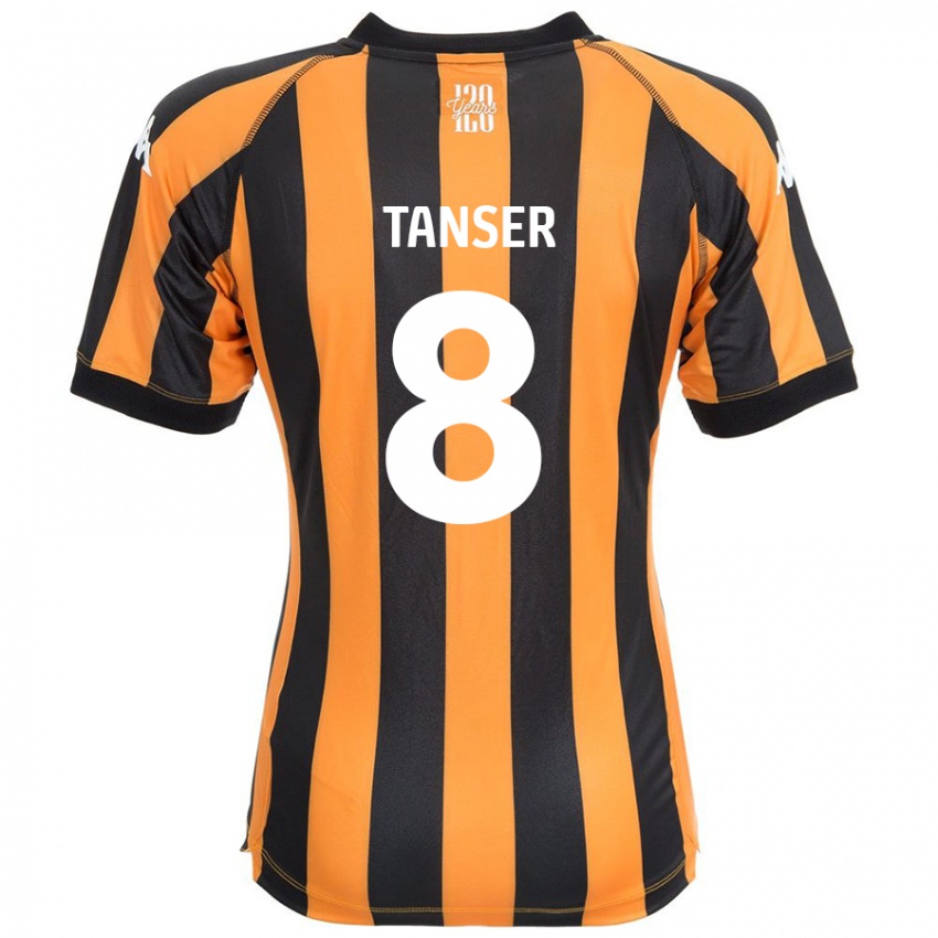 Niño Camiseta Ellie Tanser #8 Negro Ámbar 1ª Equipación 2024/25 La Camisa Argentina