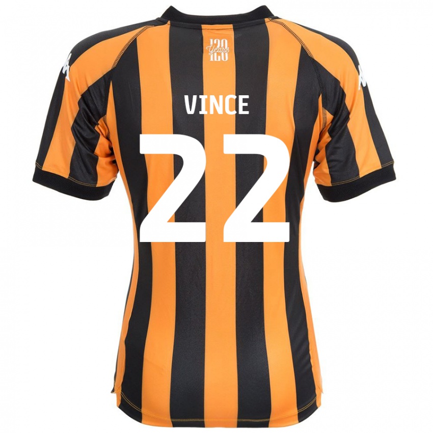 Niño Camiseta Anna Vince #22 Negro Ámbar 1ª Equipación 2024/25 La Camisa Argentina