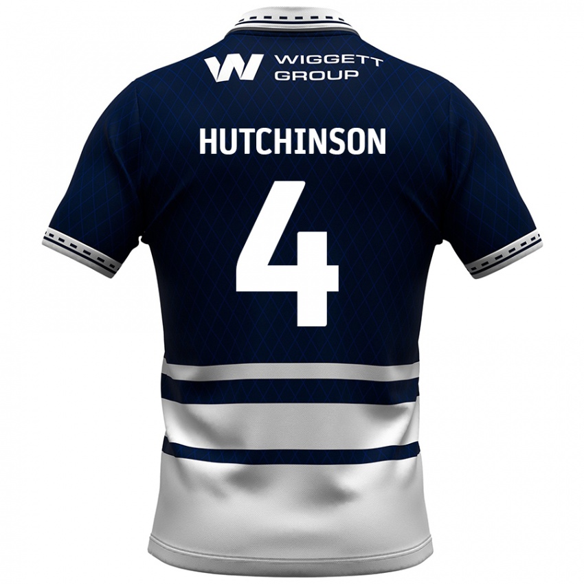 Niño Camiseta Shaun Hutchinson #4 Azul Marino Blanco 1ª Equipación 2024/25 La Camisa Argentina