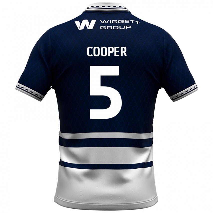 Niño Camiseta Jake Cooper #5 Azul Marino Blanco 1ª Equipación 2024/25 La Camisa Argentina