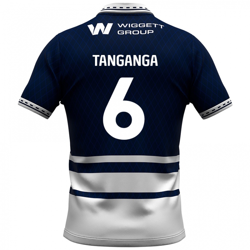 Niño Camiseta Japhet Tanganga #6 Azul Marino Blanco 1ª Equipación 2024/25 La Camisa Argentina