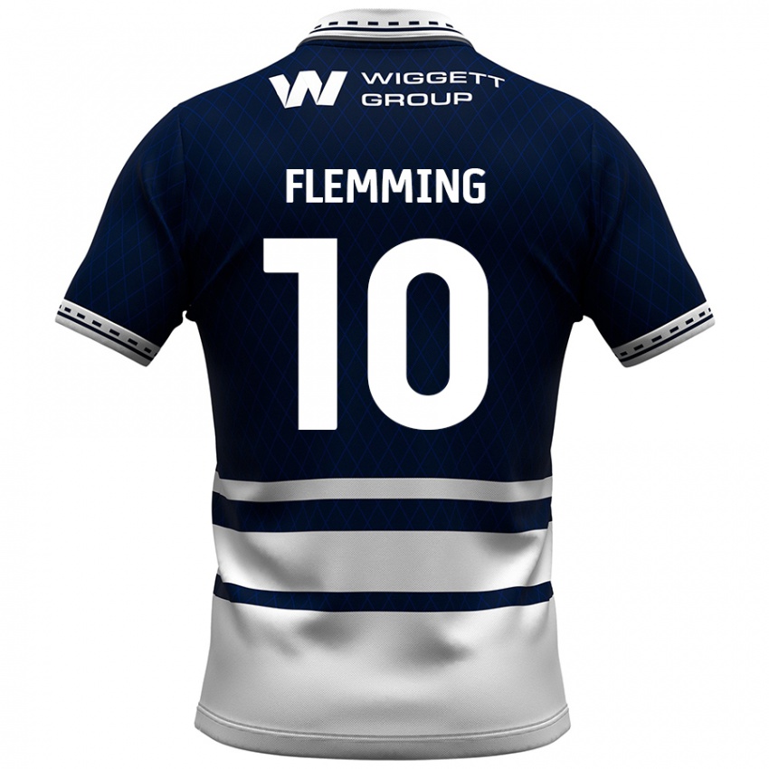 Niño Camiseta Zian Flemming #10 Azul Marino Blanco 1ª Equipación 2024/25 La Camisa Argentina