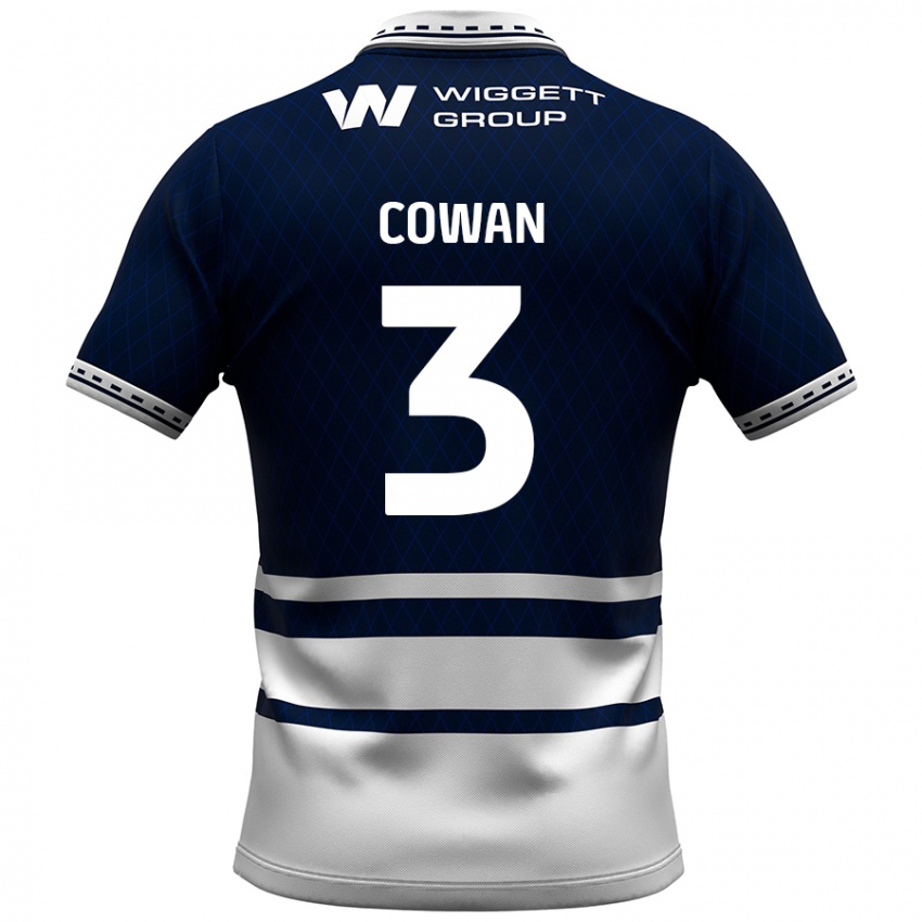 Niño Camiseta Leanne Cowan #3 Azul Marino Blanco 1ª Equipación 2024/25 La Camisa Argentina