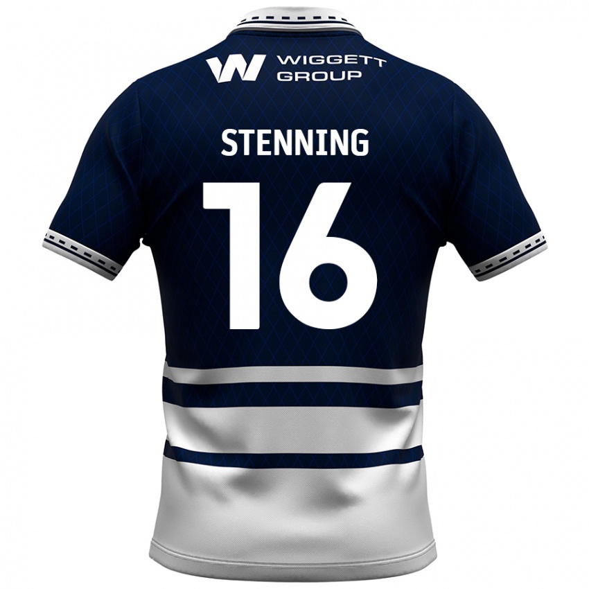 Niño Camiseta Ellie Stenning #16 Azul Marino Blanco 1ª Equipación 2024/25 La Camisa Argentina