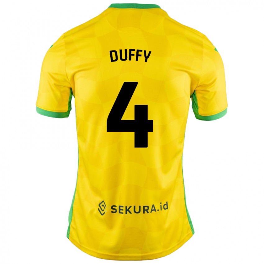 Niño Camiseta Shane Duffy #4 Amarillo Verde 1ª Equipación 2024/25 La Camisa Argentina