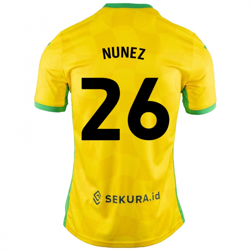 Niño Camiseta Marcelino Núñez #26 Amarillo Verde 1ª Equipación 2024/25 La Camisa Argentina