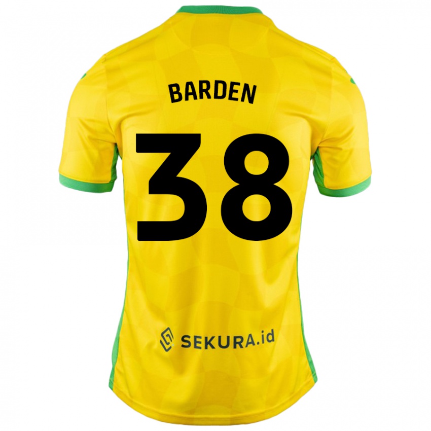 Niño Camiseta Daniel Barden #38 Amarillo Verde 1ª Equipación 2024/25 La Camisa Argentina