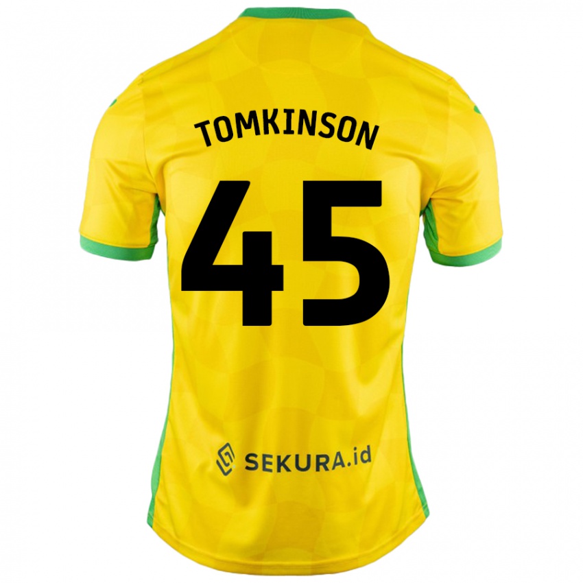 Niño Camiseta Jonathan Tomkinson #45 Amarillo Verde 1ª Equipación 2024/25 La Camisa Argentina