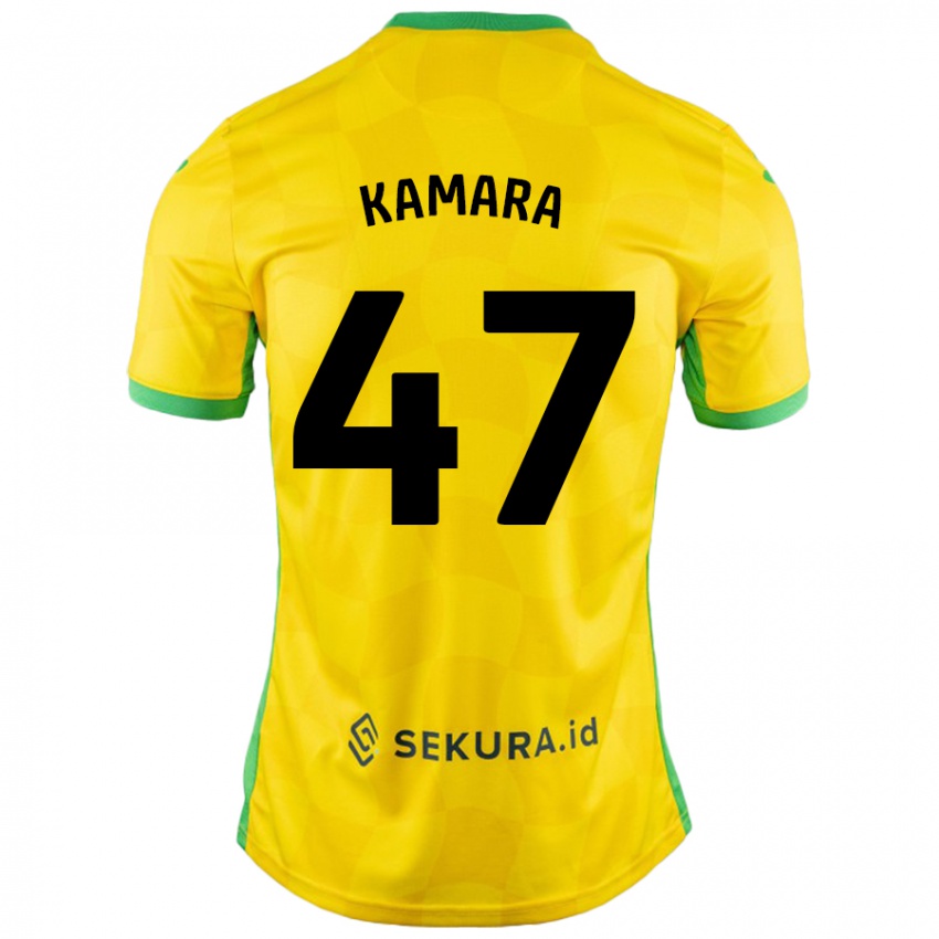 Niño Camiseta Abu Kamara #47 Amarillo Verde 1ª Equipación 2024/25 La Camisa Argentina