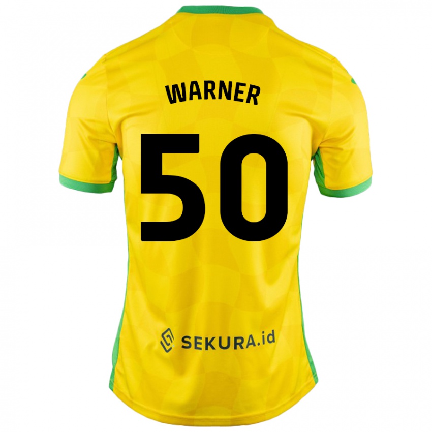 Niño Camiseta Jaden Warner #50 Amarillo Verde 1ª Equipación 2024/25 La Camisa Argentina