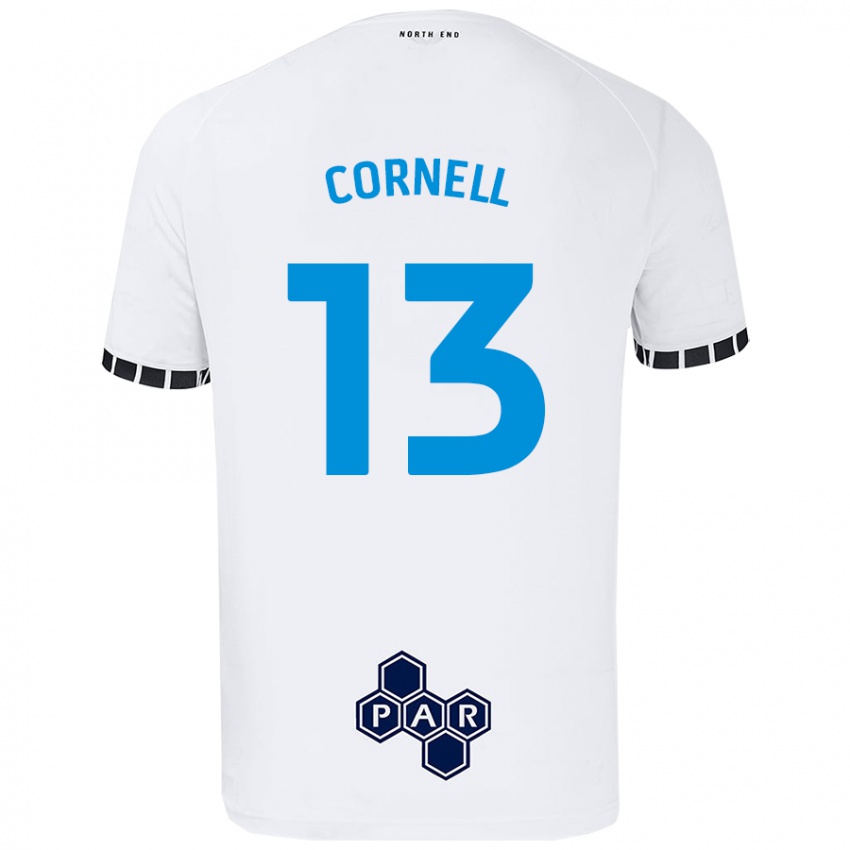 Niño Camiseta David Cornell #13 Blanco 1ª Equipación 2024/25 La Camisa Argentina