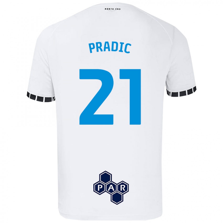 Niño Camiseta James Pradic #21 Blanco 1ª Equipación 2024/25 La Camisa Argentina