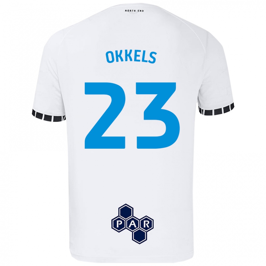 Niño Camiseta Jeppe Okkels #23 Blanco 1ª Equipación 2024/25 La Camisa Argentina