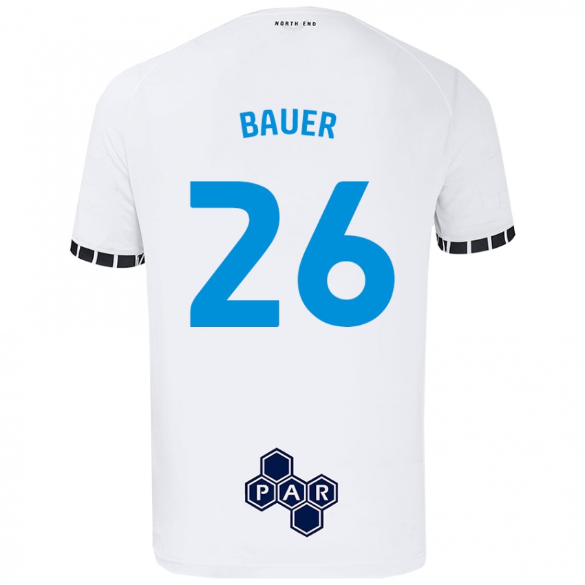 Niño Camiseta Patrick Bauer #26 Blanco 1ª Equipación 2024/25 La Camisa Argentina