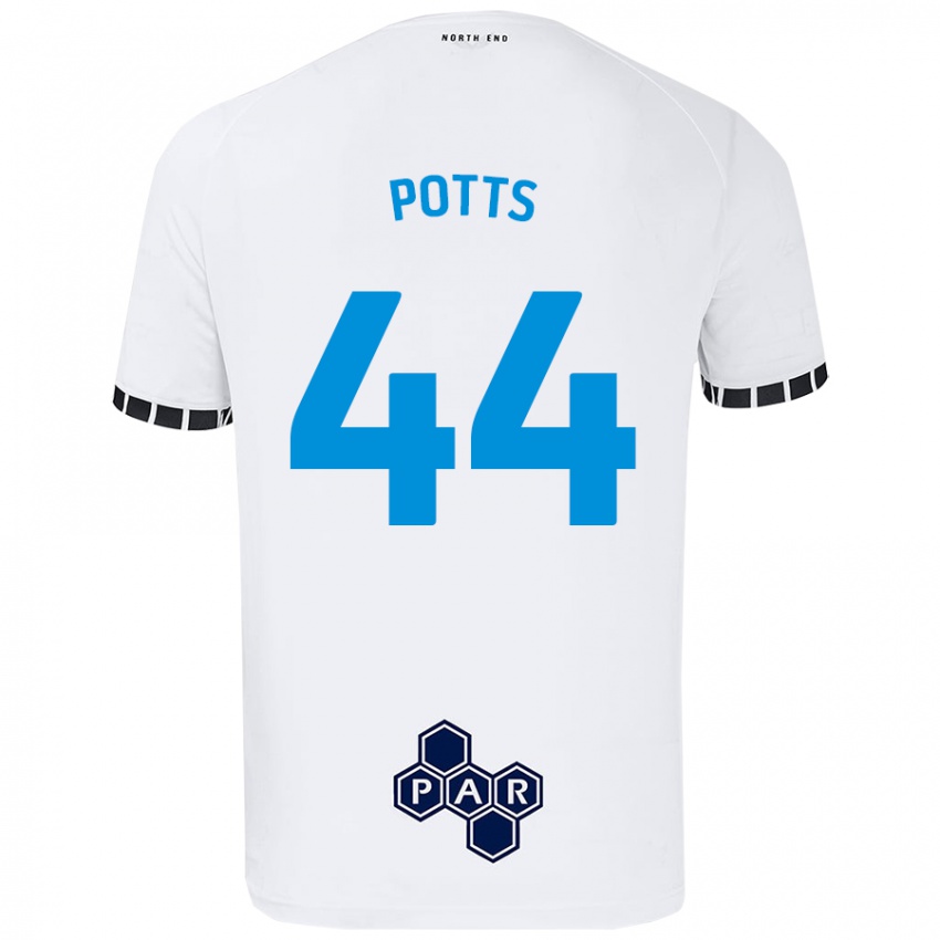 Niño Camiseta Brad Potts #44 Blanco 1ª Equipación 2024/25 La Camisa Argentina