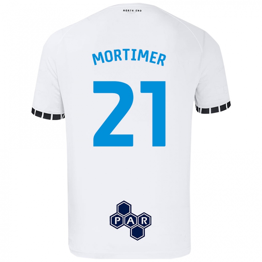 Niño Camiseta Jodie Mortimer #21 Blanco 1ª Equipación 2024/25 La Camisa Argentina