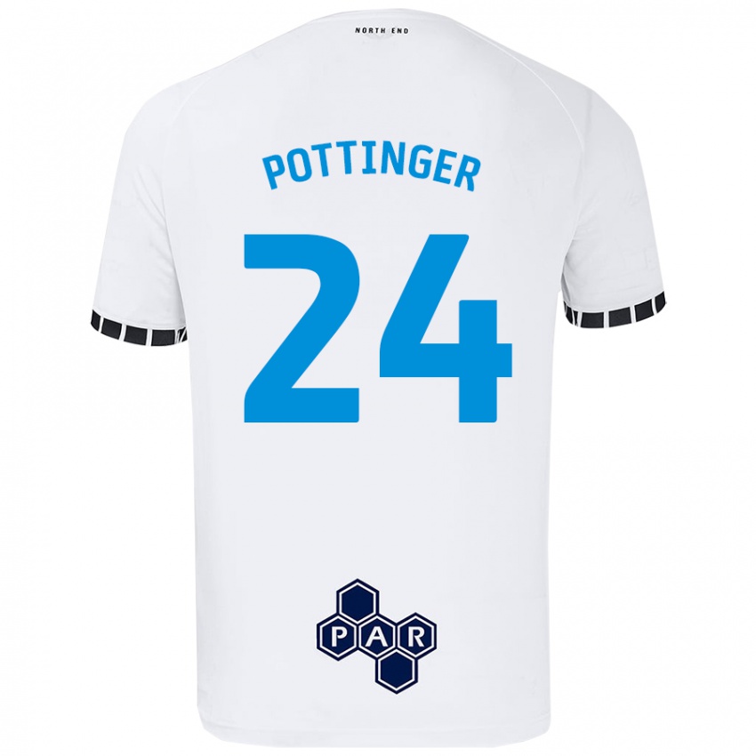 Niño Camiseta Kaya Pottinger #24 Blanco 1ª Equipación 2024/25 La Camisa Argentina