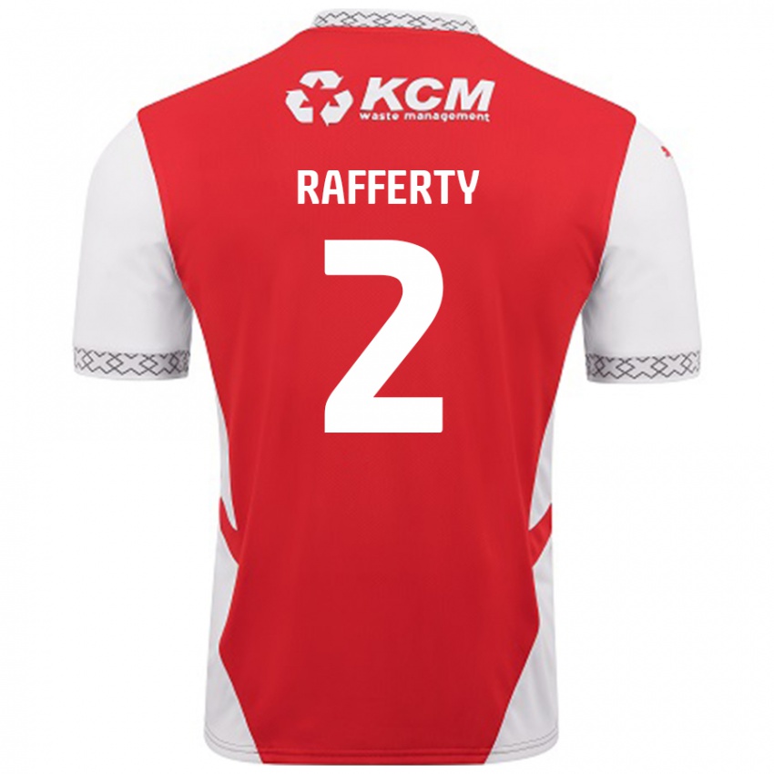 Niño Camiseta Joe Rafferty #2 Rojo Blanco 1ª Equipación 2024/25 La Camisa Argentina