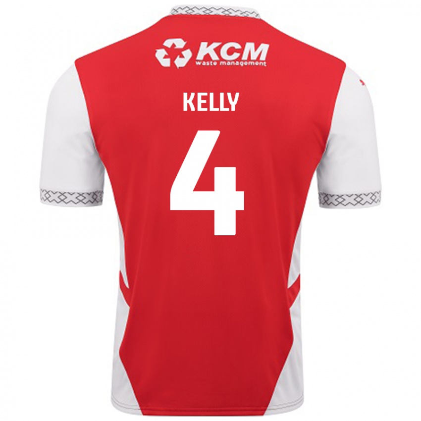 Niño Camiseta Liam Kelly #4 Rojo Blanco 1ª Equipación 2024/25 La Camisa Argentina