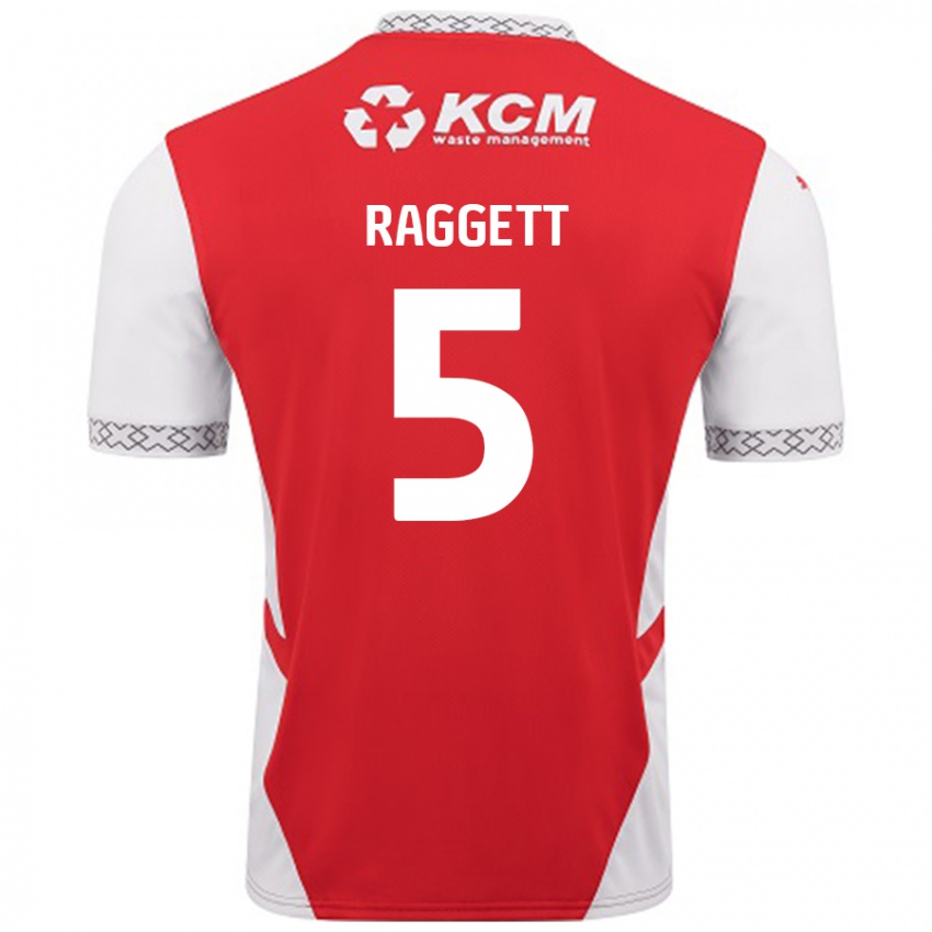 Niño Camiseta Sean Raggett #5 Rojo Blanco 1ª Equipación 2024/25 La Camisa Argentina