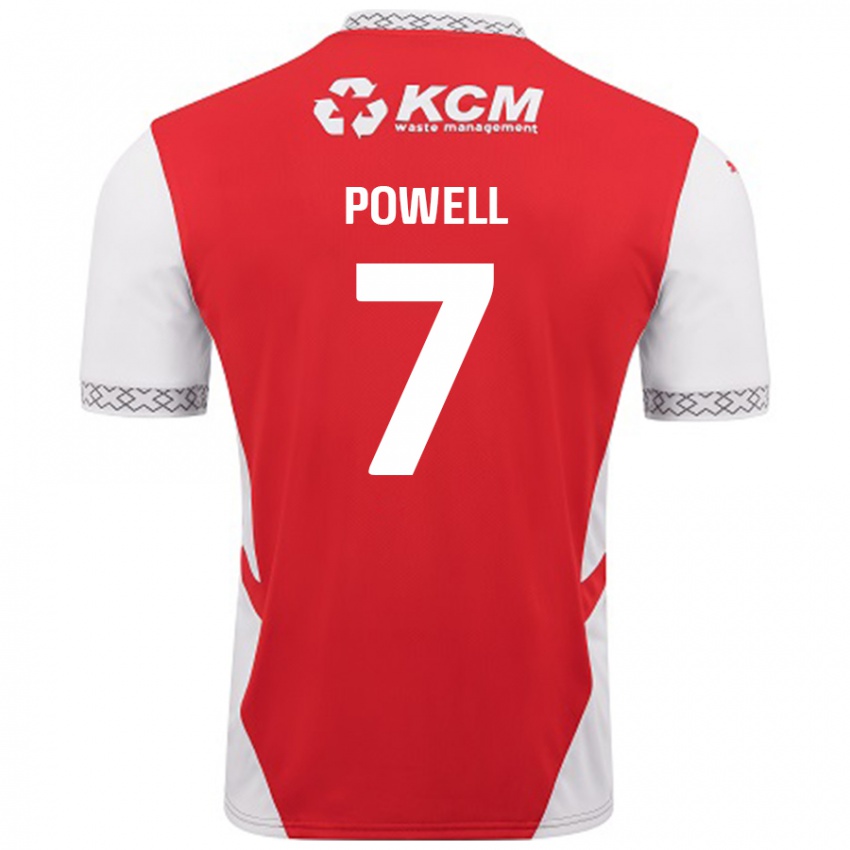 Niño Camiseta Joe Powell #7 Rojo Blanco 1ª Equipación 2024/25 La Camisa Argentina