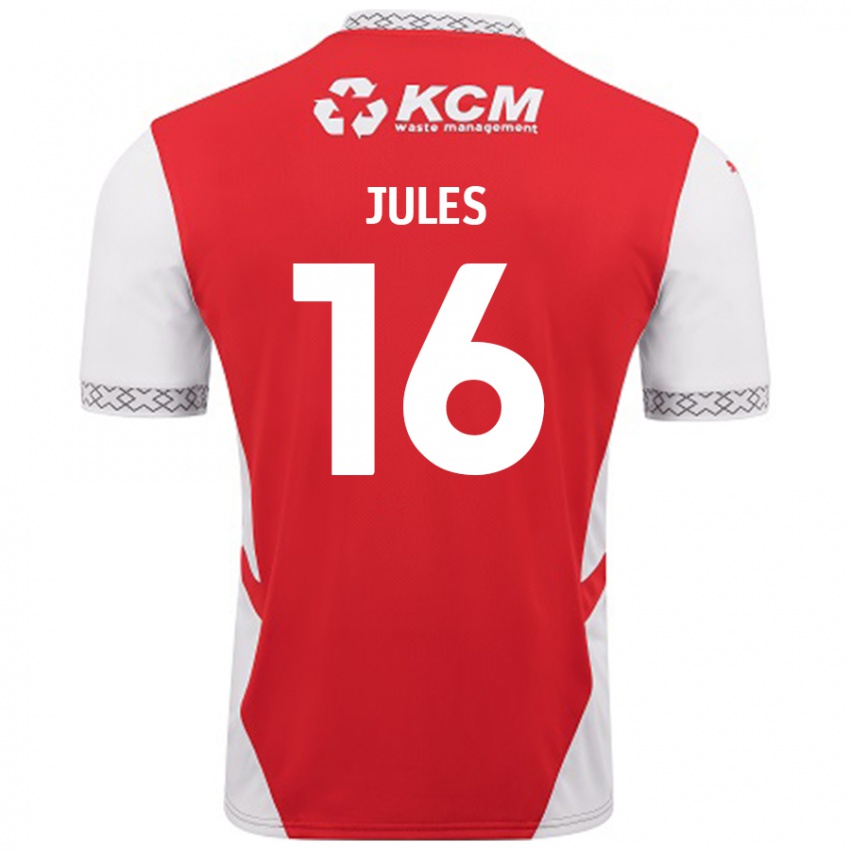 Niño Camiseta Zak Jules #16 Rojo Blanco 1ª Equipación 2024/25 La Camisa Argentina