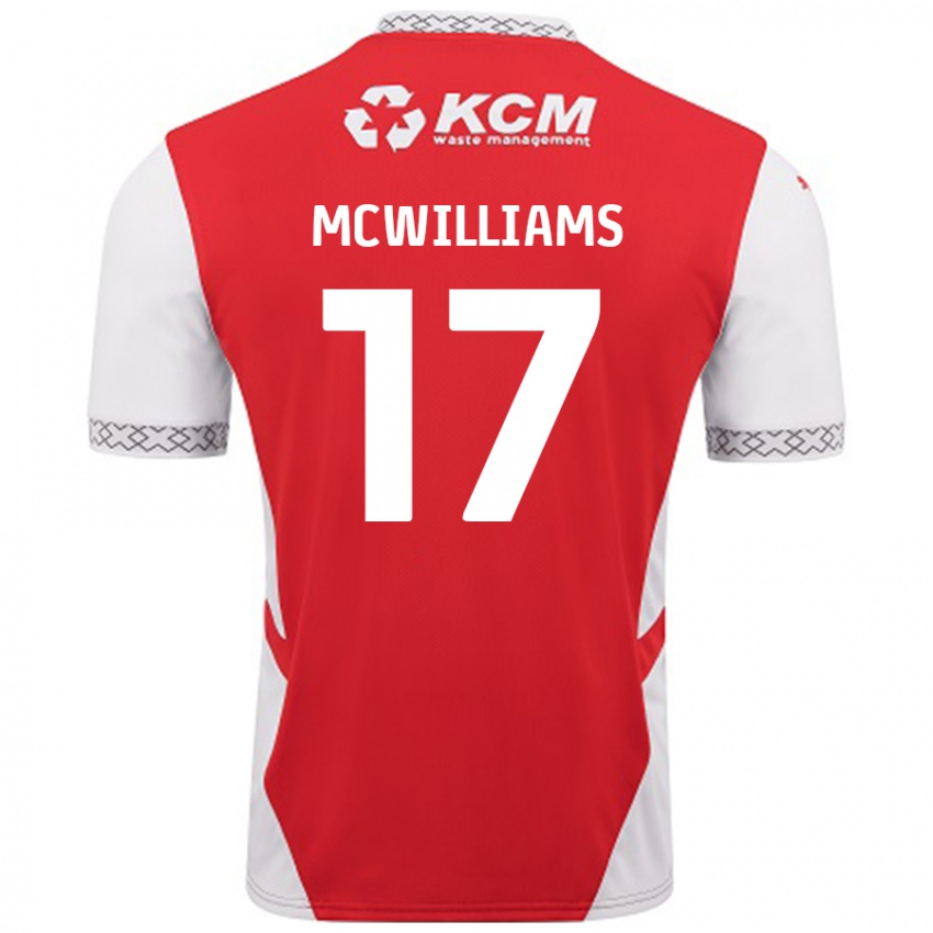 Niño Camiseta Shaun Mcwilliams #17 Rojo Blanco 1ª Equipación 2024/25 La Camisa Argentina