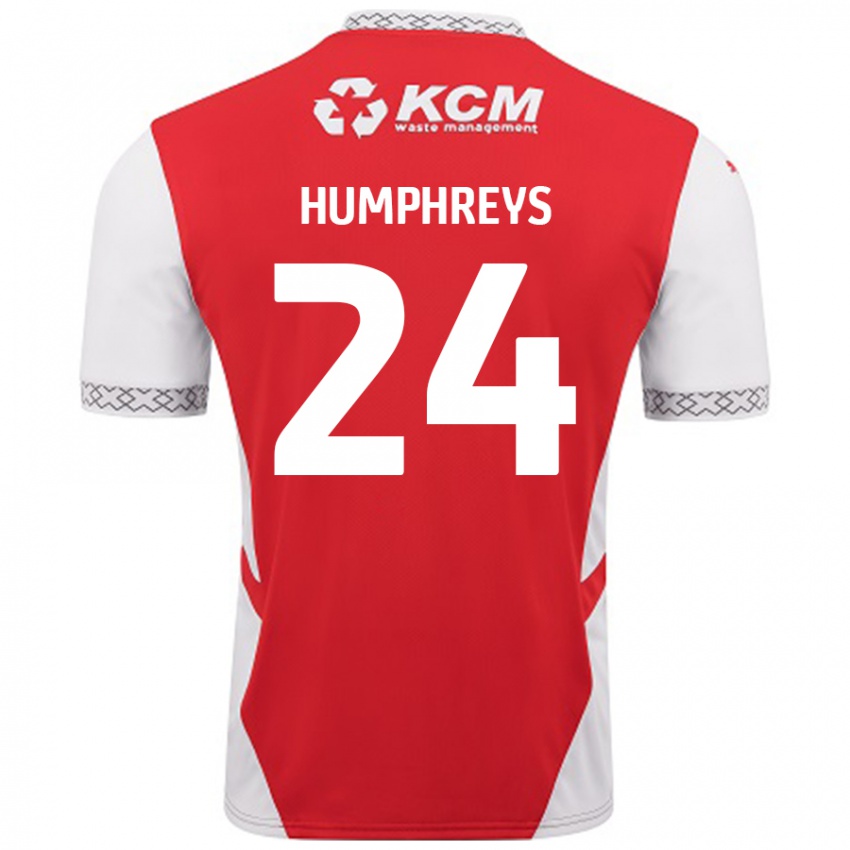 Niño Camiseta Cameron Humphreys #24 Rojo Blanco 1ª Equipación 2024/25 La Camisa Argentina