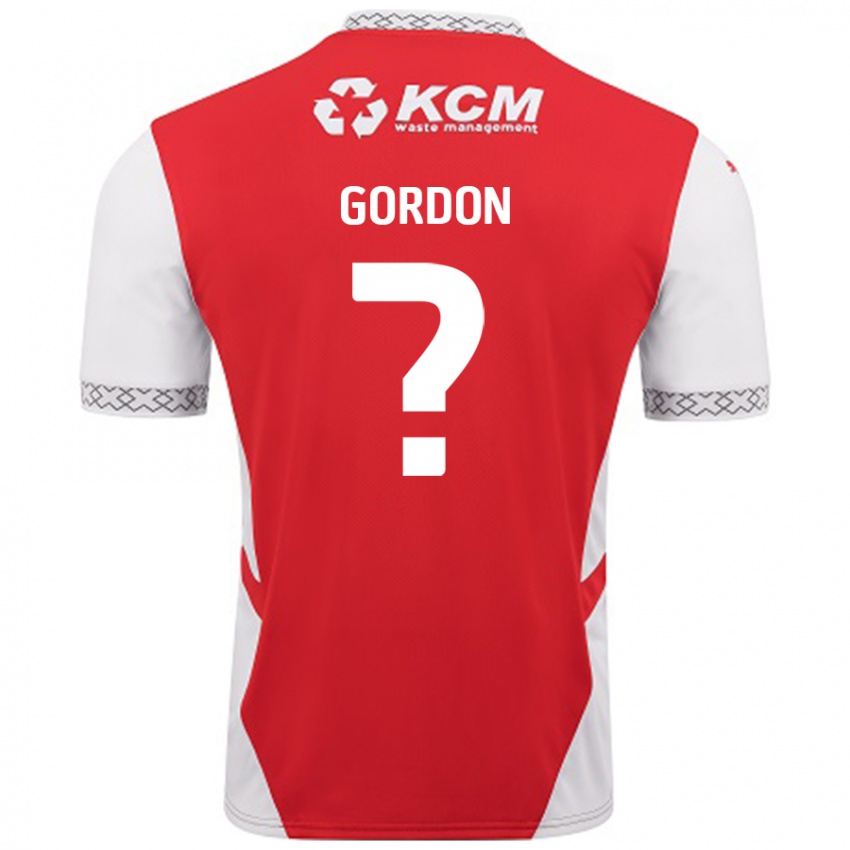 Niño Camiseta Owain Gordon #0 Rojo Blanco 1ª Equipación 2024/25 La Camisa Argentina