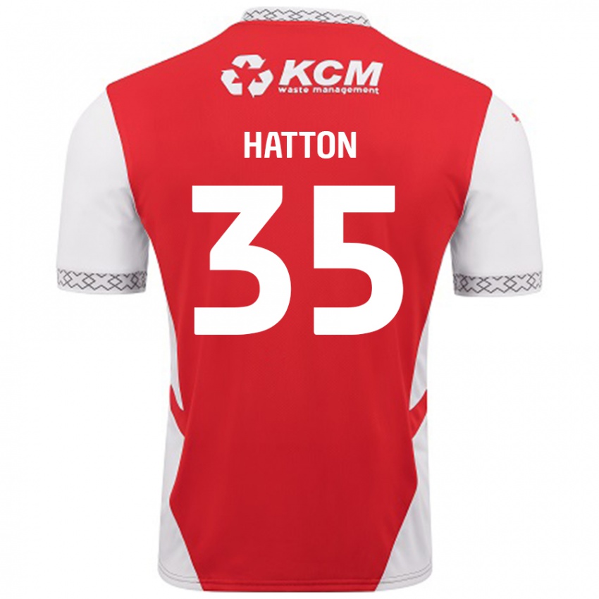 Niño Camiseta Ben Hatton #35 Rojo Blanco 1ª Equipación 2024/25 La Camisa Argentina