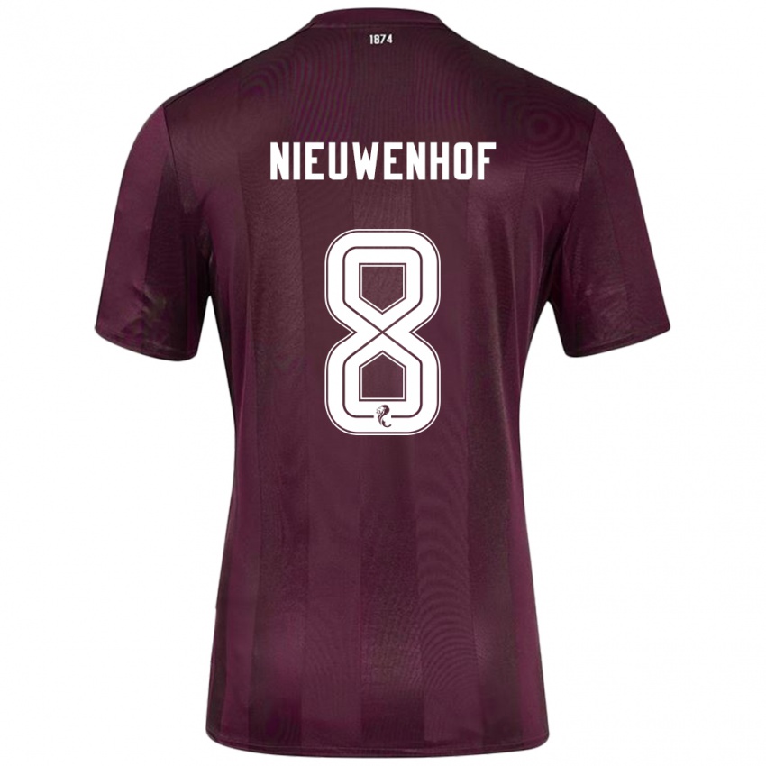 Niño Camiseta Calem Nieuwenhof #8 Borgoña 1ª Equipación 2024/25 La Camisa Argentina