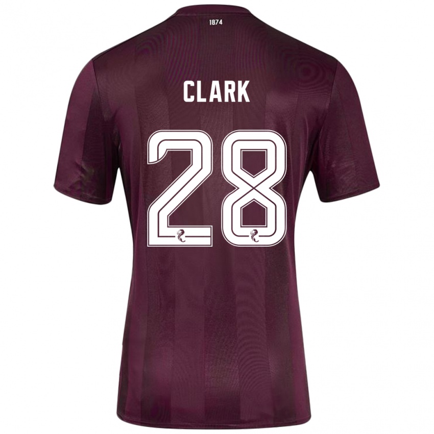 Niño Camiseta Zander Clark #28 Borgoña 1ª Equipación 2024/25 La Camisa Argentina