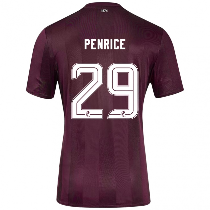 Niño Camiseta James Penrice #29 Borgoña 1ª Equipación 2024/25 La Camisa Argentina