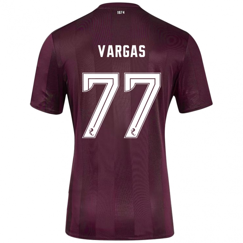 Niño Camiseta Kenneth Vargas #77 Borgoña 1ª Equipación 2024/25 La Camisa Argentina