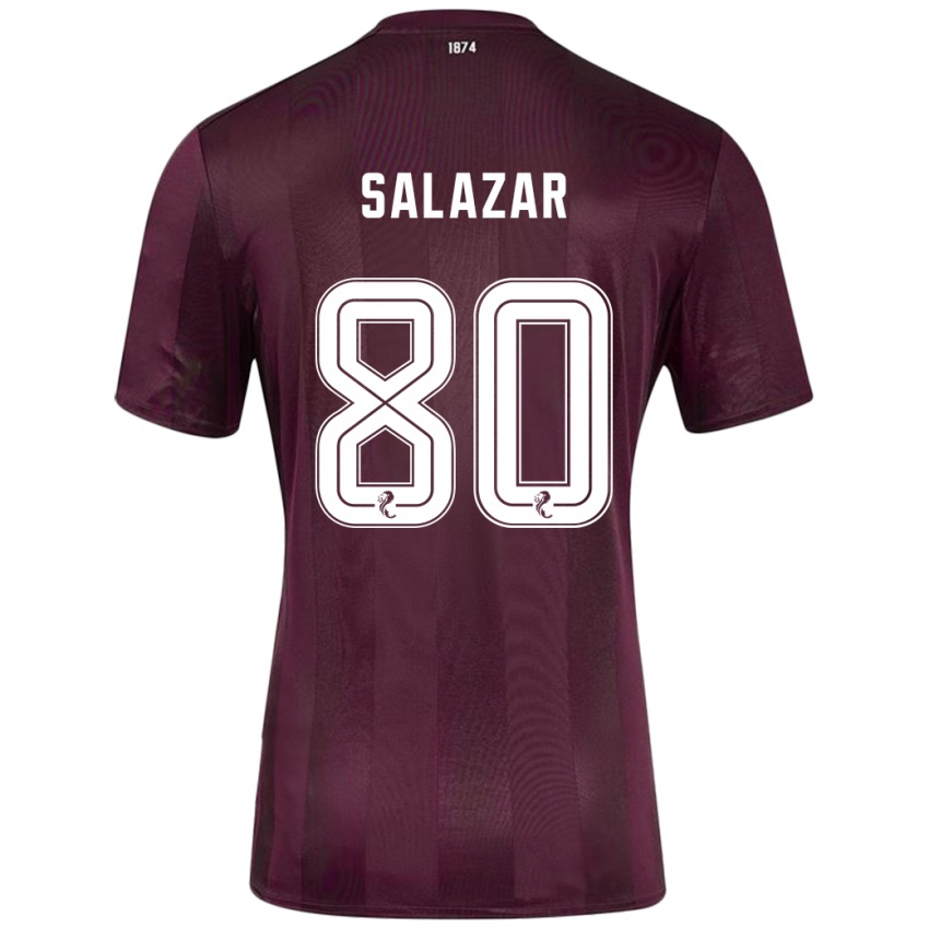 Niño Camiseta Andrés Salazar #80 Borgoña 1ª Equipación 2024/25 La Camisa Argentina