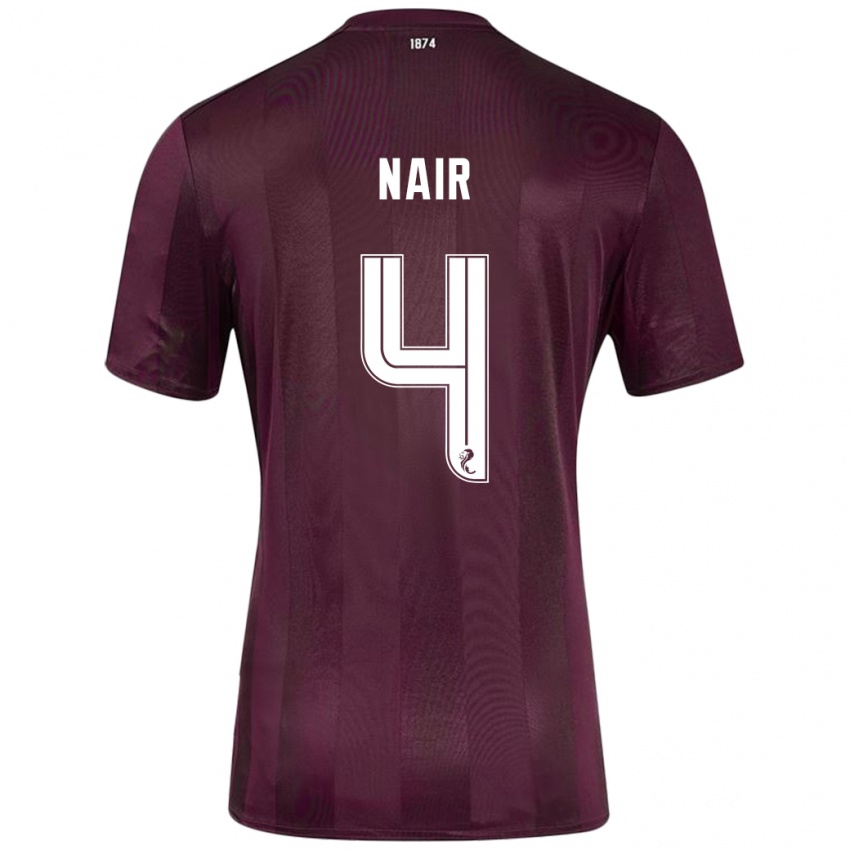 Niño Camiseta Kenzi Nair #4 Borgoña 1ª Equipación 2024/25 La Camisa Argentina