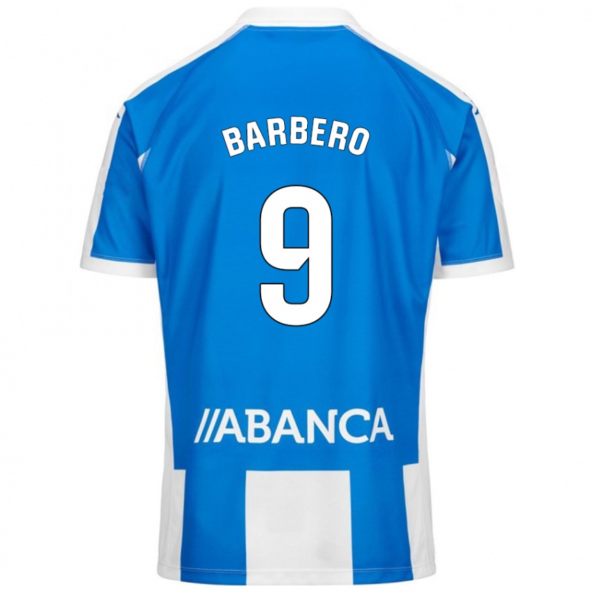 Niño Camiseta Iván Barbero #9 Azul Blanco 1ª Equipación 2024/25 La Camisa Argentina