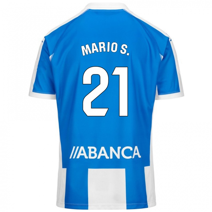 Niño Camiseta Mario Soriano #21 Azul Blanco 1ª Equipación 2024/25 La Camisa Argentina