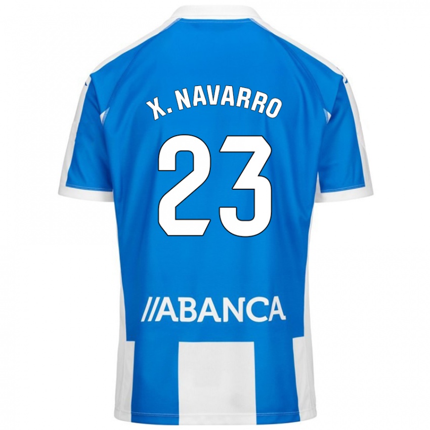 Niño Camiseta Ximo Navarro #23 Azul Blanco 1ª Equipación 2024/25 La Camisa Argentina