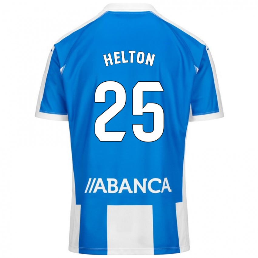 Niño Camiseta Helton Leite #25 Azul Blanco 1ª Equipación 2024/25 La Camisa Argentina