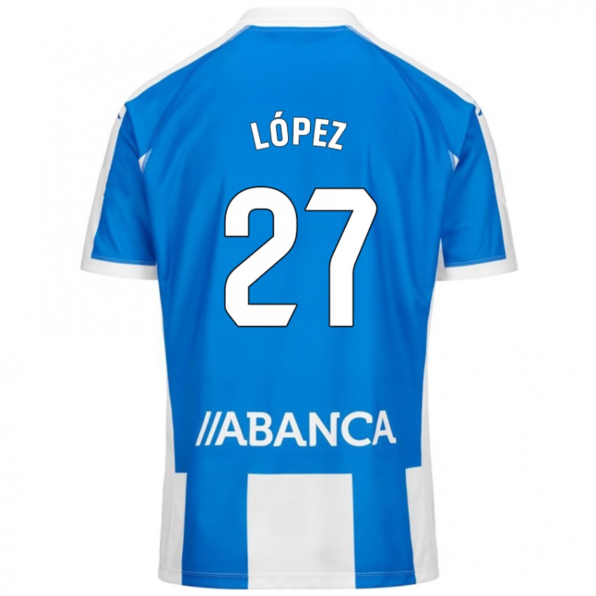 Niño Camiseta Rubén López #27 Azul Blanco 1ª Equipación 2024/25 La Camisa Argentina