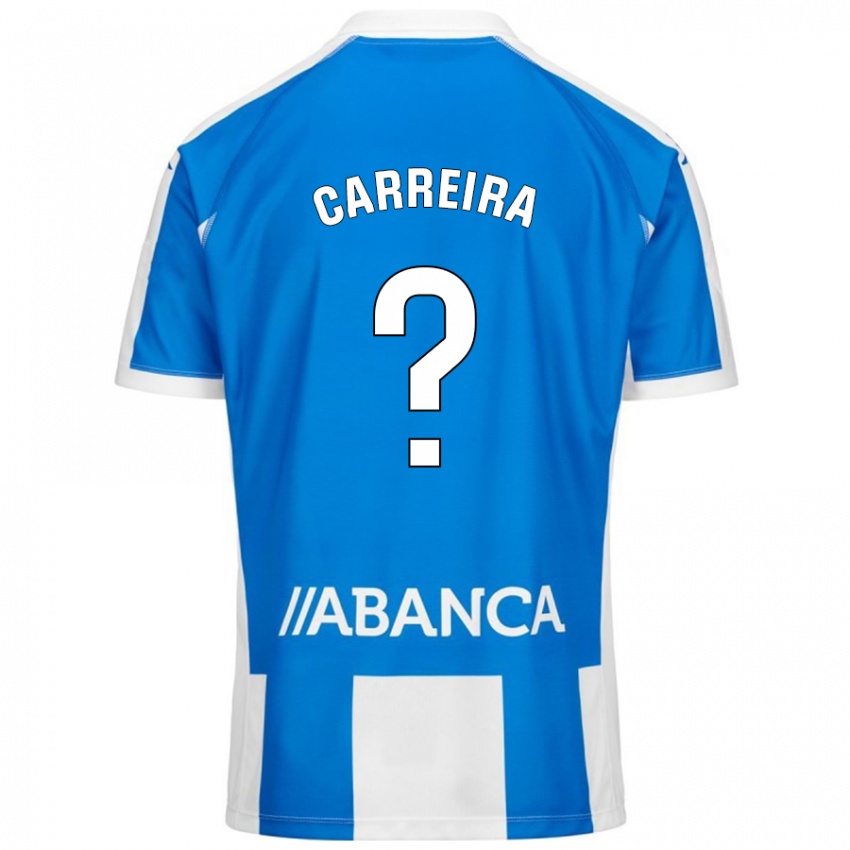 Niño Camiseta David Carreira #0 Azul Blanco 1ª Equipación 2024/25 La Camisa Argentina