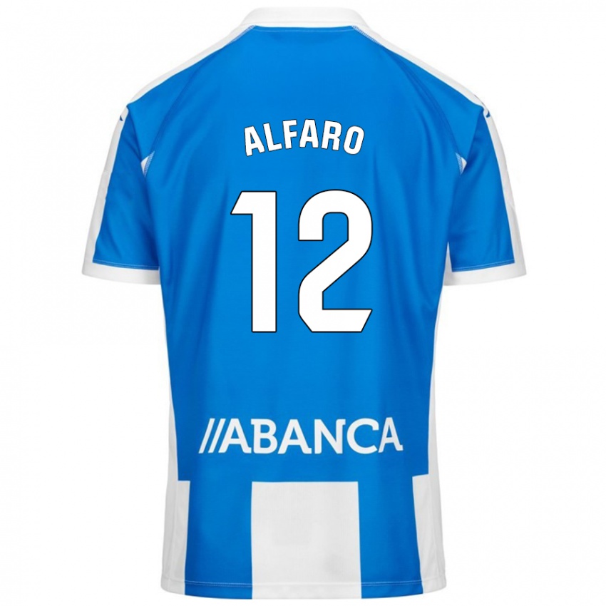 Niño Camiseta Alejandro Alfaro #12 Azul Blanco 1ª Equipación 2024/25 La Camisa Argentina