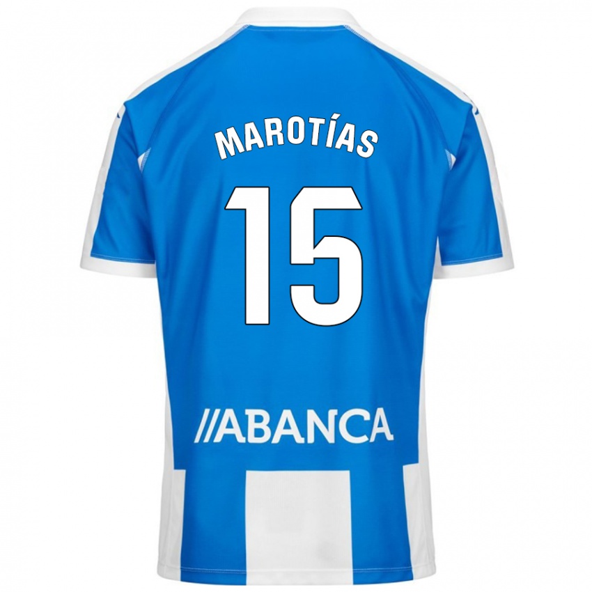 Niño Camiseta Oscar Marotías #15 Azul Blanco 1ª Equipación 2024/25 La Camisa Argentina