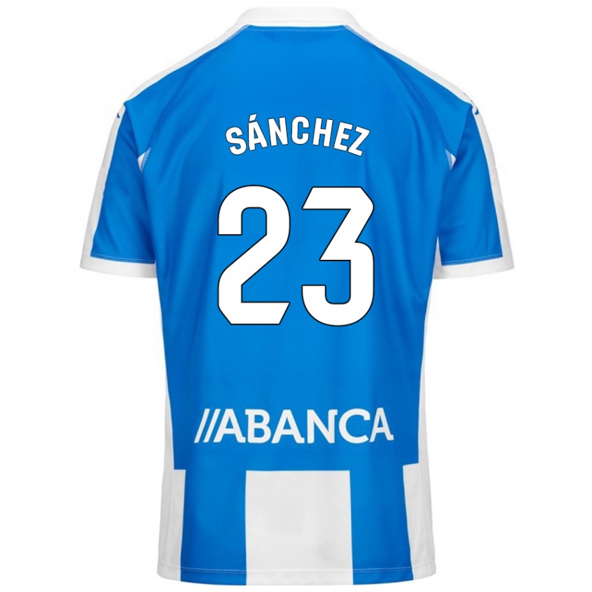 Niño Camiseta Kevin Sánchez #23 Azul Blanco 1ª Equipación 2024/25 La Camisa Argentina