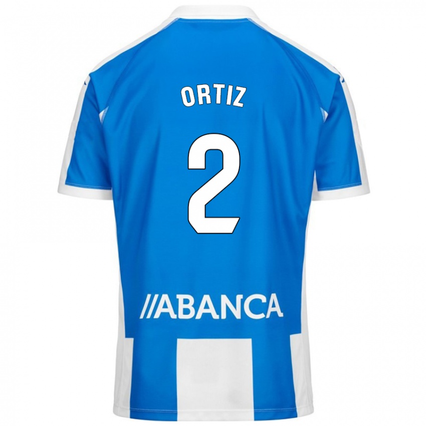 Niño Camiseta Samara Ortiz #2 Azul Blanco 1ª Equipación 2024/25 La Camisa Argentina