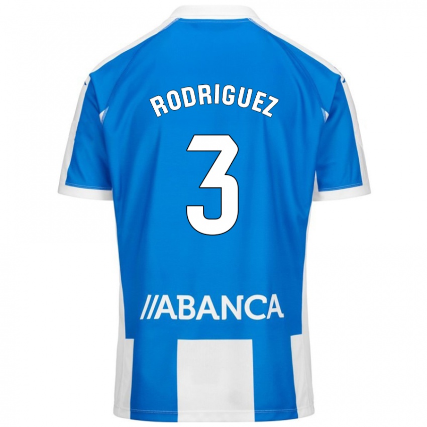 Niño Camiseta Clara Rodríguez #3 Azul Blanco 1ª Equipación 2024/25 La Camisa Argentina